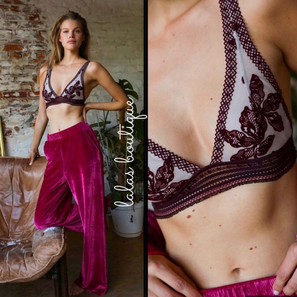 𑁍FREE PEOPLE ALIA BRALETTE IN BORDEAUX𑁍 - Picture 1 of 8